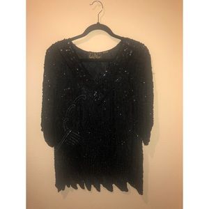 Vintage Good Star silk beaded top